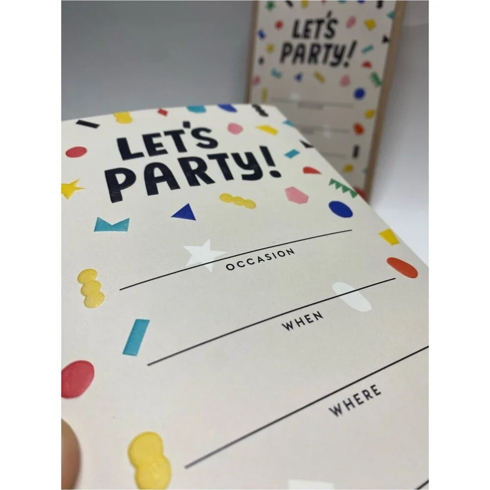 * Hallmark Let's Party 20 Invitation Cards - Multicolor Confetti on Cream